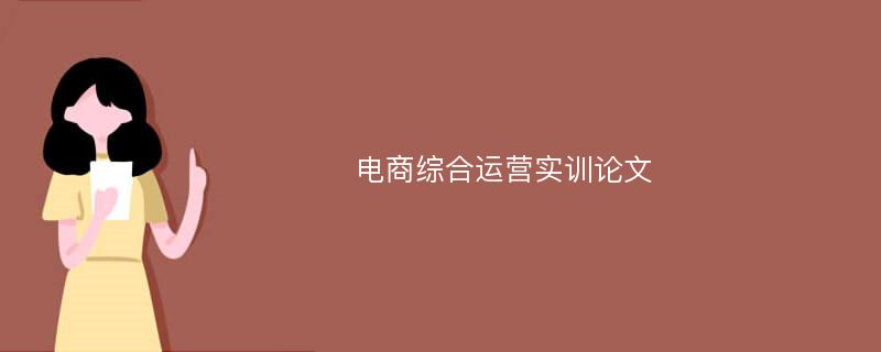 电商综合运营实训论文