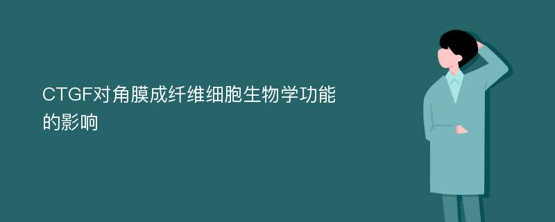 CTGF对角膜成纤维细胞生物学功能的影响