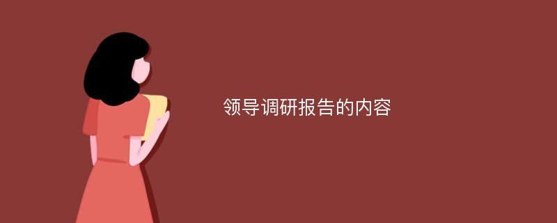 领导调研报告的内容