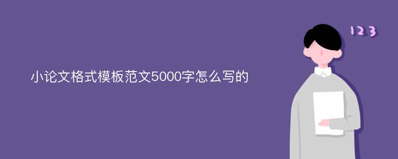 小论文格式模板范文5000字怎么写的